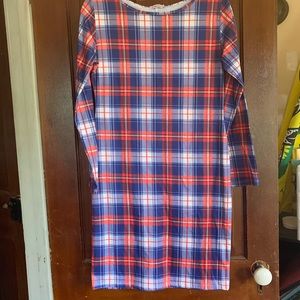 Long sleeve plaid dress